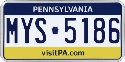 PA license plate MYS5186