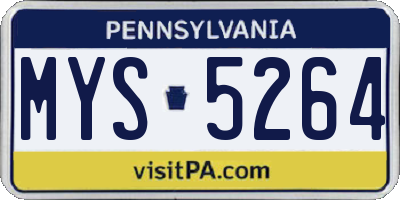 PA license plate MYS5264