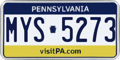 PA license plate MYS5273