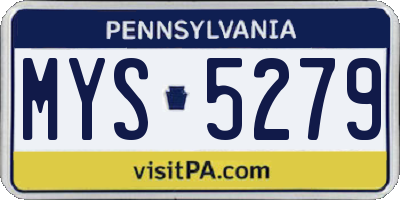 PA license plate MYS5279