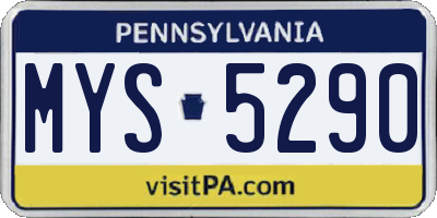 PA license plate MYS5290