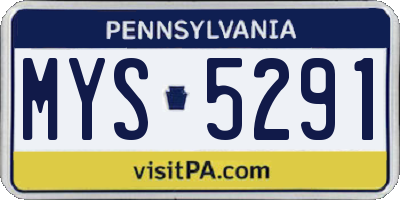 PA license plate MYS5291