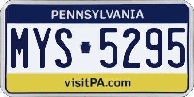 PA license plate MYS5295