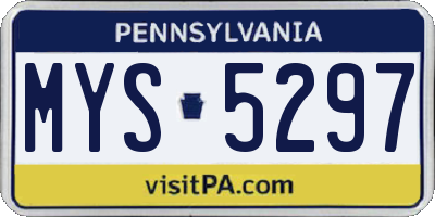 PA license plate MYS5297