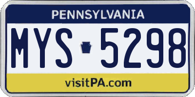 PA license plate MYS5298