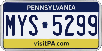 PA license plate MYS5299