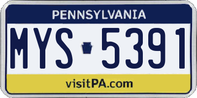 PA license plate MYS5391