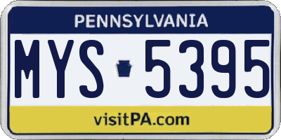 PA license plate MYS5395