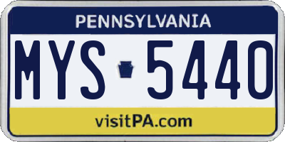 PA license plate MYS5440