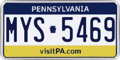 PA license plate MYS5469