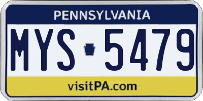 PA license plate MYS5479