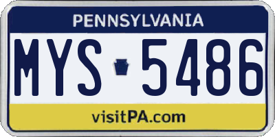 PA license plate MYS5486