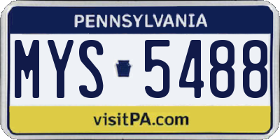 PA license plate MYS5488