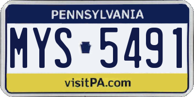 PA license plate MYS5491