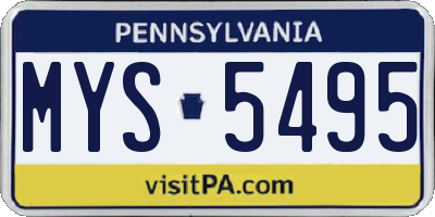 PA license plate MYS5495