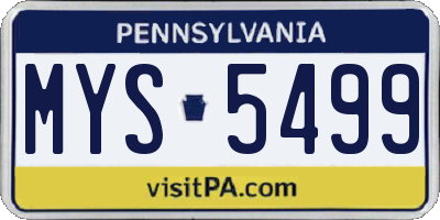 PA license plate MYS5499