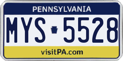 PA license plate MYS5528