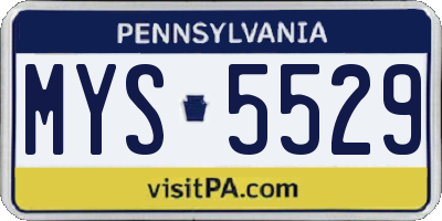 PA license plate MYS5529