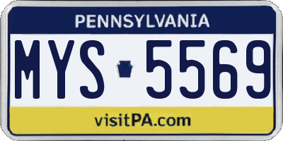 PA license plate MYS5569