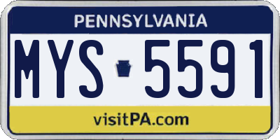 PA license plate MYS5591