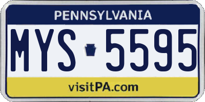 PA license plate MYS5595
