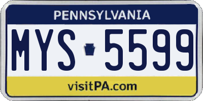 PA license plate MYS5599