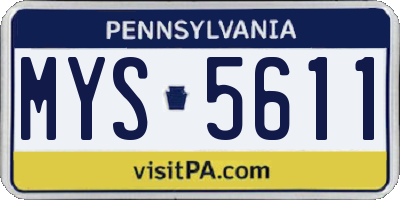 PA license plate MYS5611