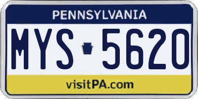 PA license plate MYS5620