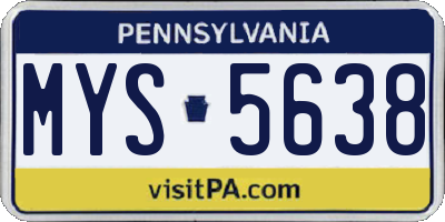 PA license plate MYS5638
