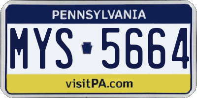 PA license plate MYS5664