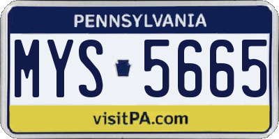 PA license plate MYS5665
