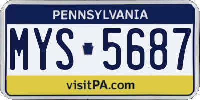 PA license plate MYS5687