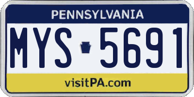 PA license plate MYS5691