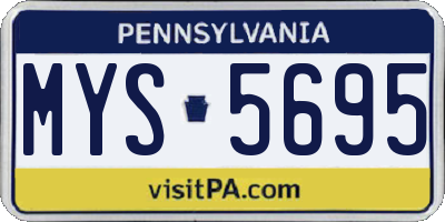 PA license plate MYS5695