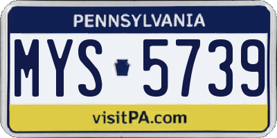 PA license plate MYS5739