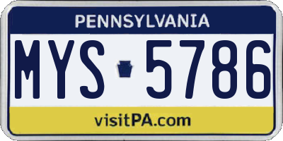 PA license plate MYS5786