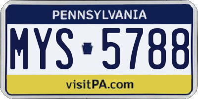 PA license plate MYS5788