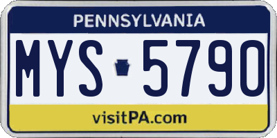 PA license plate MYS5790