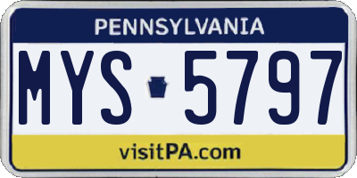 PA license plate MYS5797