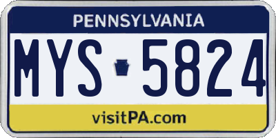 PA license plate MYS5824