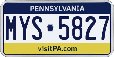 PA license plate MYS5827