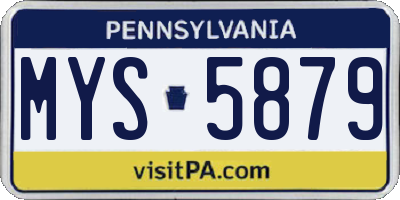 PA license plate MYS5879