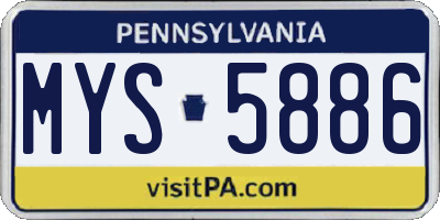 PA license plate MYS5886