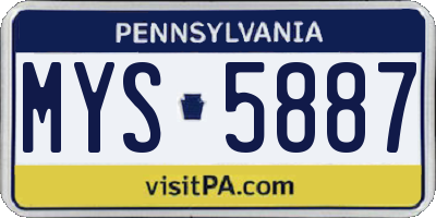 PA license plate MYS5887