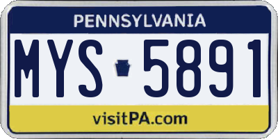 PA license plate MYS5891
