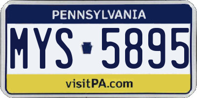 PA license plate MYS5895