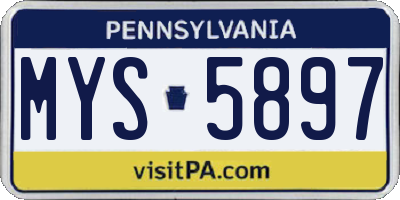 PA license plate MYS5897