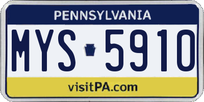 PA license plate MYS5910