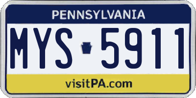 PA license plate MYS5911
