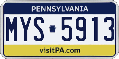 PA license plate MYS5913